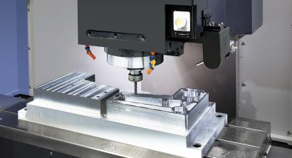 Interior of a DNM vertical machining centre from DN Solutions