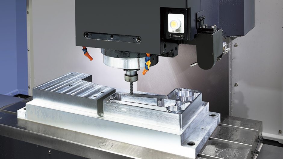 Interior of a DNM vertical machining centre from DN Solutions