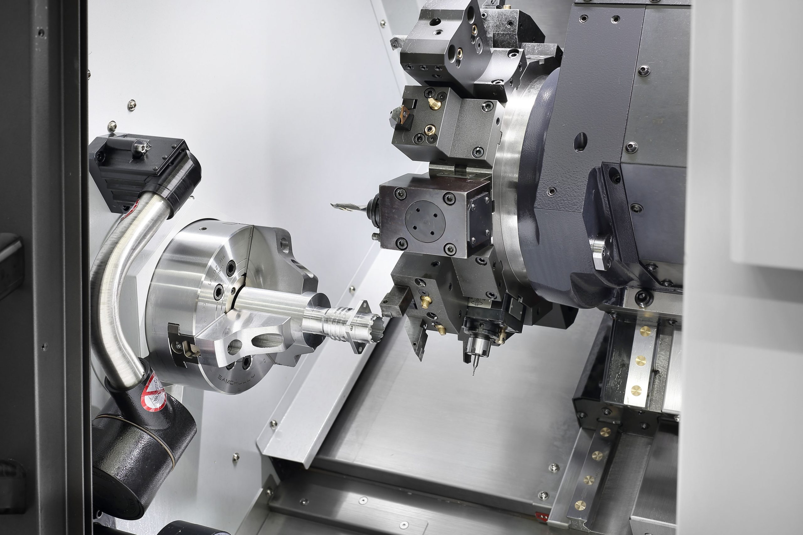 Interior of a Lynx 2100 series lathe